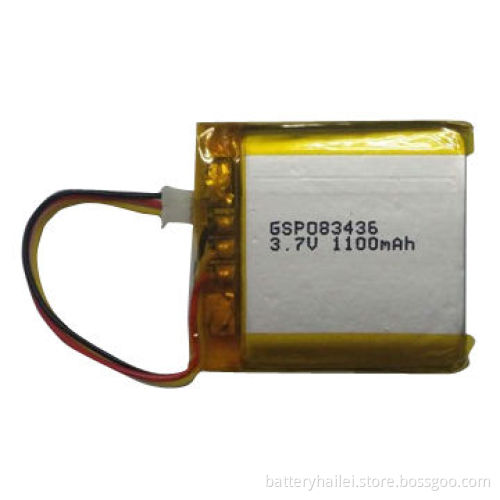 Li-polymer Battery, GSP083436, with 3.7V, 1100mAh Capacity, OEM/ODM Orders Welcomed, for GPSNew